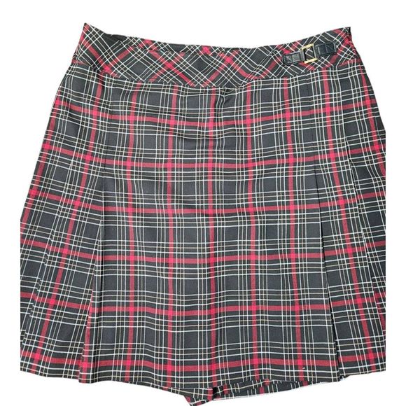 St. John Red Plaid Skort New With Tags size 16 Womens Skirt Golf - Picture 2 of 9